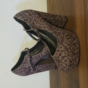 Leopard Print Block Heels